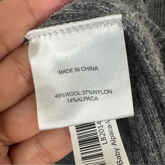 NEW Quince Baby Alpaca Wool Crew Neck Sweater in Charcoal Gray Womens M - Picture 8 of 11